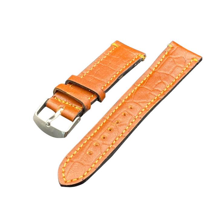 بند ساعت مچی مدل چرمی LC natural کروکدیل 22mm